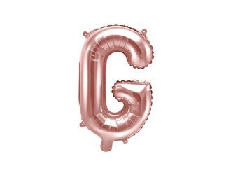 Foil balloon - Letter "G" - Pink Gold - 35 cm