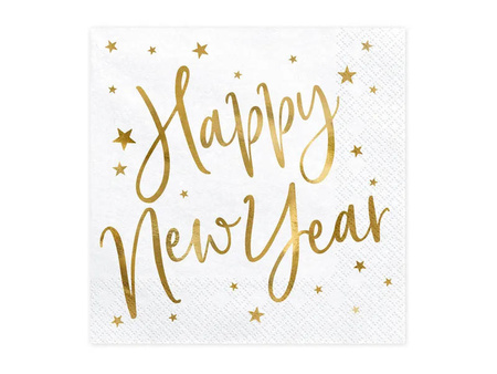 Paper napkins - Happy New Year - White - 33x33cm - 20 pieces