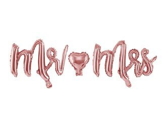 Foil balloon - Mr ♥ Mrs - Pink Gold - 69 x 125 cm