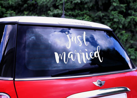 Wedding sticker for car - Just Married - 33 x 45 cm