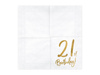 Paper napkins - 21st Birthday! - White - 33x33cm - 20 pieces