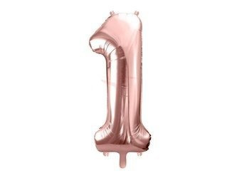 Foil balloon - Number "1" - Pink gold - 86 cm