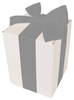 WHITE CARDBOARD BOX - with silver ribbon - 15x15x20cm