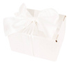 WHITE CARDBOARD BOX - with light cream ribbon - 13x10x8cm