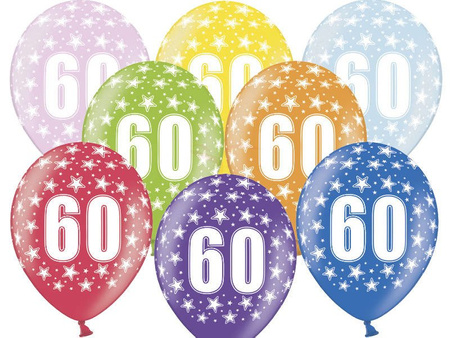 Strong 30cm Balloons - 60th Birthday - Metallic Mix - 50 pieces