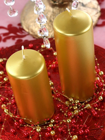 Club candle - Gold - Metalized - 12 x 6 cm - 1 pc.