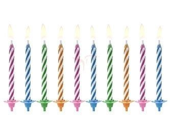 Birthday candles - Magic - Mix - 6cm - 10 pcs.