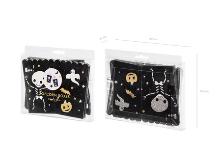 Popcorn boxes - Boo! - Black - 6 pieces