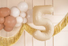 Foil balloon - Number 5 - beige - 72 cm