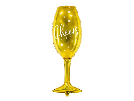 Foil balloon - Glass - Cheers - Gold - 28 x 80 cm