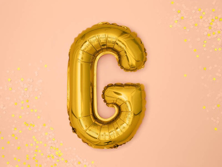 Foil balloon - Letter "G" - Gold - 35 cm