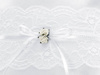 Wedding ring pillow - Lace - White ribbon - 16 x 16 cm