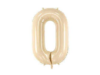 Foil balloon - Number 0 - beige - 72 cm