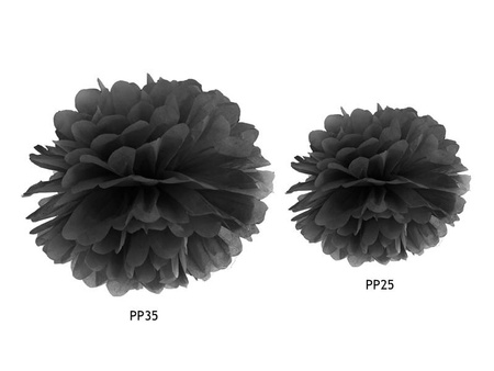 Tissue paper pompom - Black - 25 cm - 1 pc.