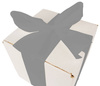 WHITE CARDBOARD BOX - with silver ribbon - 15x15x15cm