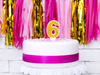 Birthday candle - Number 6 - Gold - 7 cm