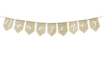 Jute banner - Newlyweds - 23 x 155 cm